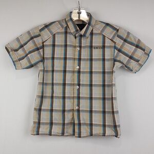 Sean John Short Sleeve Plaid Button Up Shirt
